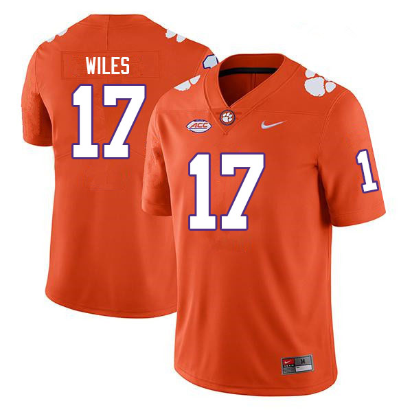 Men #17 Billy Wiles Clemson Tigers College Football Jerseys Sale-Orange